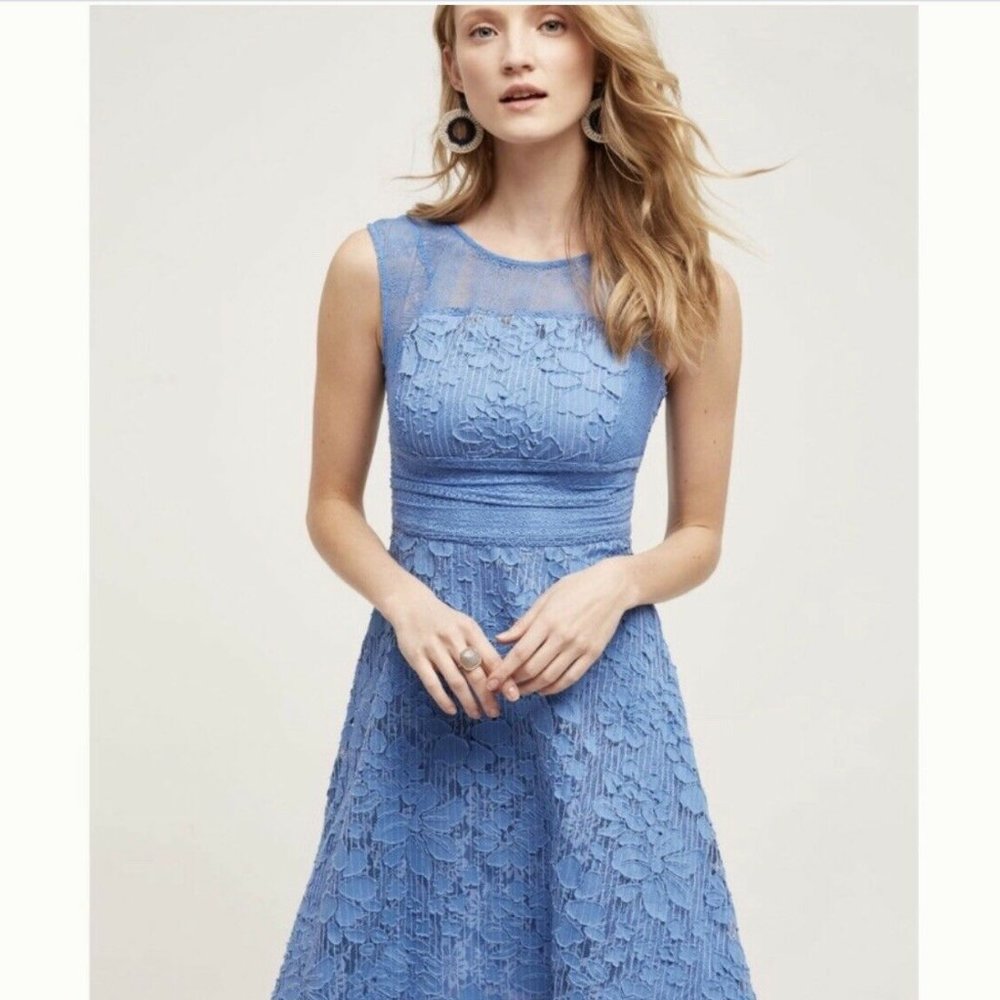 Anthropologie Moulinette Soeurs Blue 0 Laced dress